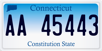CT license plate AA45443