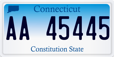 CT license plate AA45445