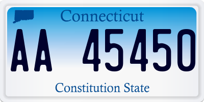 CT license plate AA45450