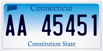 CT license plate AA45451