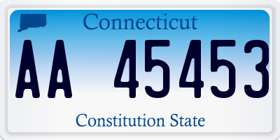 CT license plate AA45453