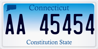 CT license plate AA45454