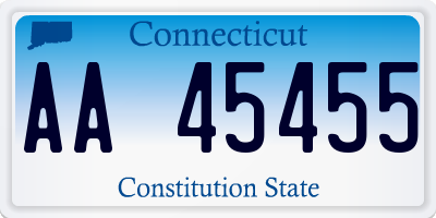 CT license plate AA45455