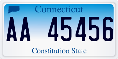 CT license plate AA45456