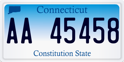 CT license plate AA45458