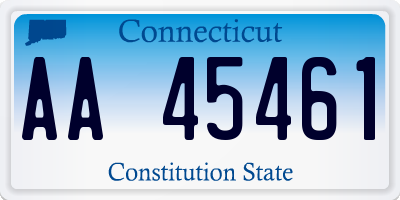 CT license plate AA45461