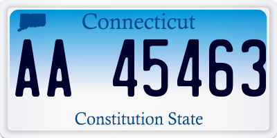 CT license plate AA45463