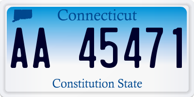 CT license plate AA45471