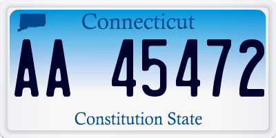 CT license plate AA45472