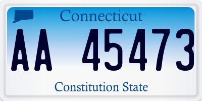 CT license plate AA45473