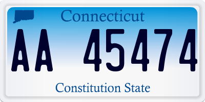 CT license plate AA45474