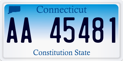 CT license plate AA45481