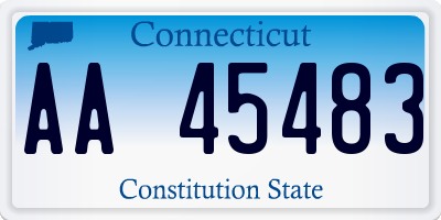 CT license plate AA45483