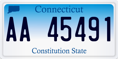 CT license plate AA45491