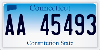 CT license plate AA45493