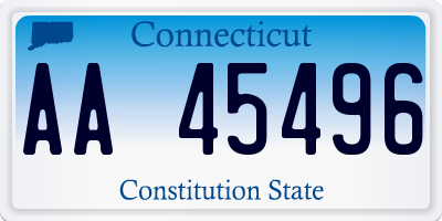 CT license plate AA45496