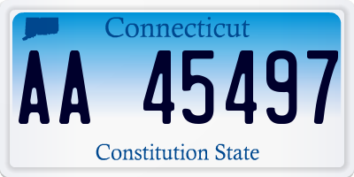 CT license plate AA45497