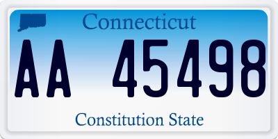 CT license plate AA45498