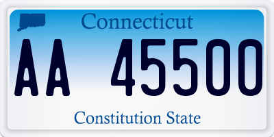 CT license plate AA45500