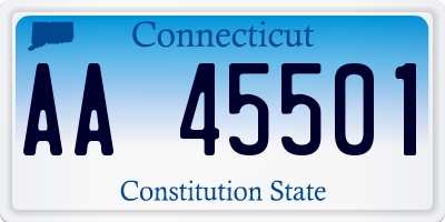 CT license plate AA45501