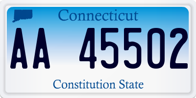 CT license plate AA45502