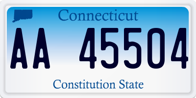 CT license plate AA45504