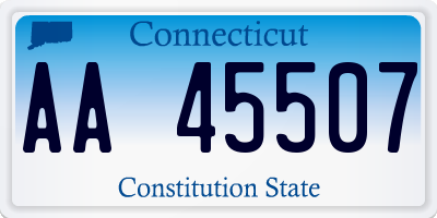 CT license plate AA45507