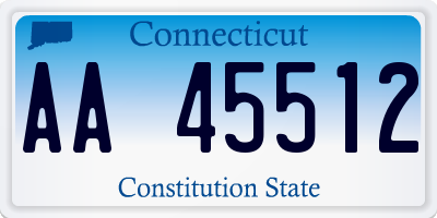 CT license plate AA45512