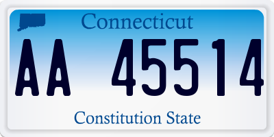 CT license plate AA45514