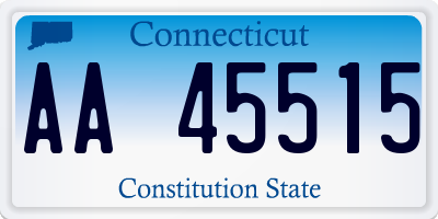 CT license plate AA45515