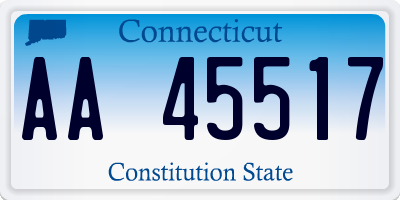 CT license plate AA45517