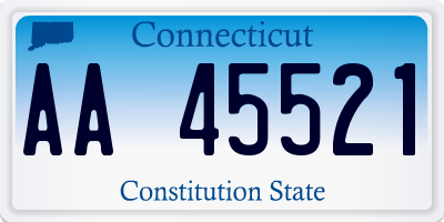 CT license plate AA45521