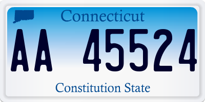 CT license plate AA45524