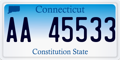 CT license plate AA45533