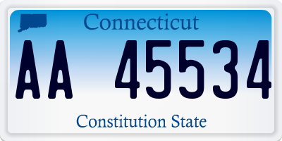 CT license plate AA45534