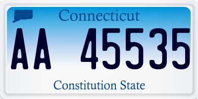 CT license plate AA45535