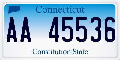 CT license plate AA45536