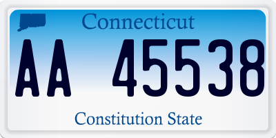 CT license plate AA45538