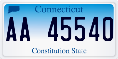 CT license plate AA45540