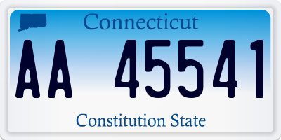 CT license plate AA45541