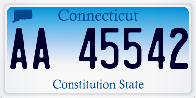 CT license plate AA45542