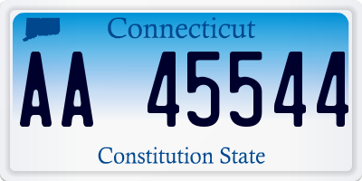 CT license plate AA45544