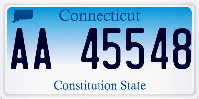 CT license plate AA45548