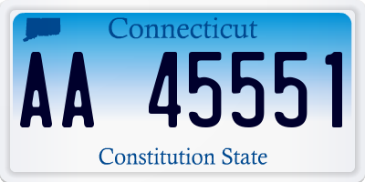 CT license plate AA45551