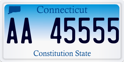 CT license plate AA45555