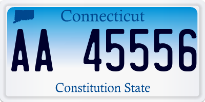 CT license plate AA45556