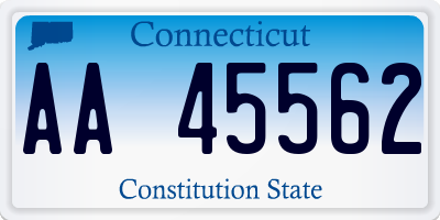 CT license plate AA45562