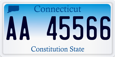 CT license plate AA45566