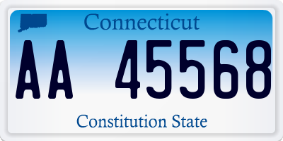 CT license plate AA45568