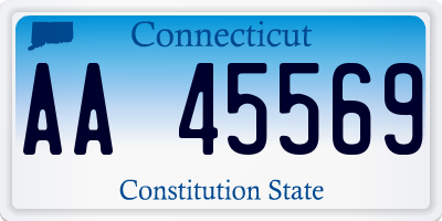 CT license plate AA45569